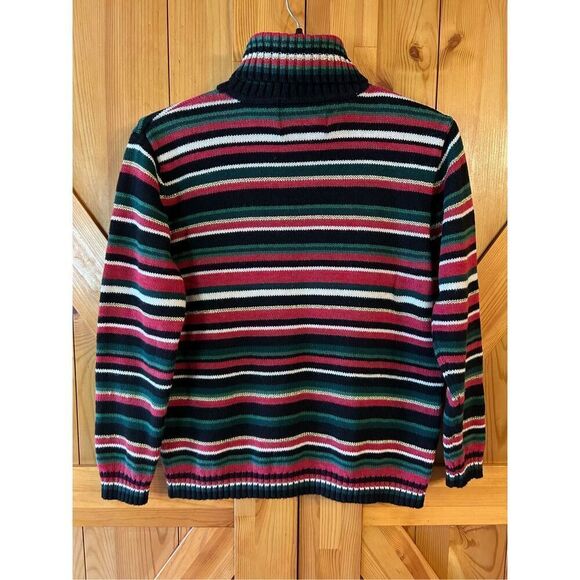 Vintage Tiara International Small Rainbow Striped Knit Turtleneck Sweater USA (4 - Picture 4 of 5